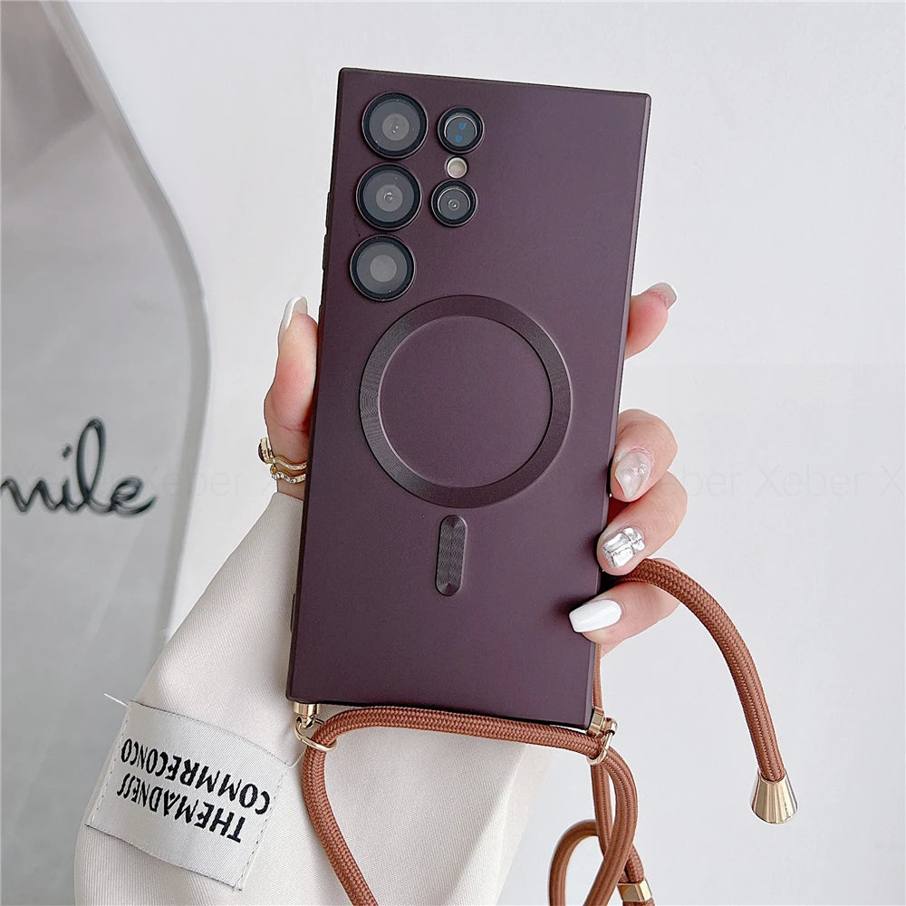 Lanyard Crossbody Necklace Magnetic Charge Case