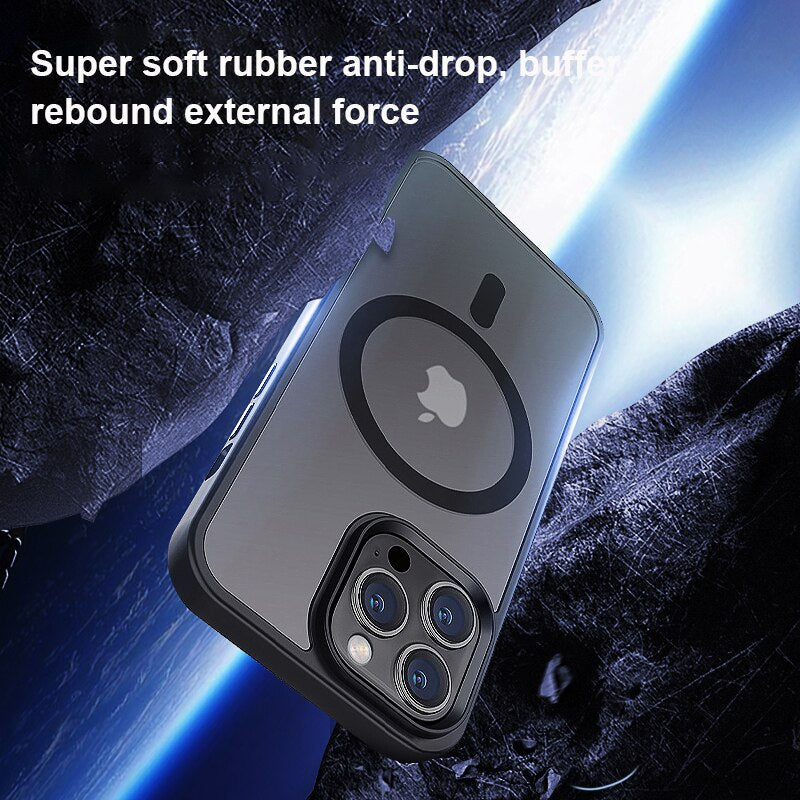 iPhone 15 14 13 12 Luxury Matte Magnetic Wireless Charge Phone Case Magsafe Cover