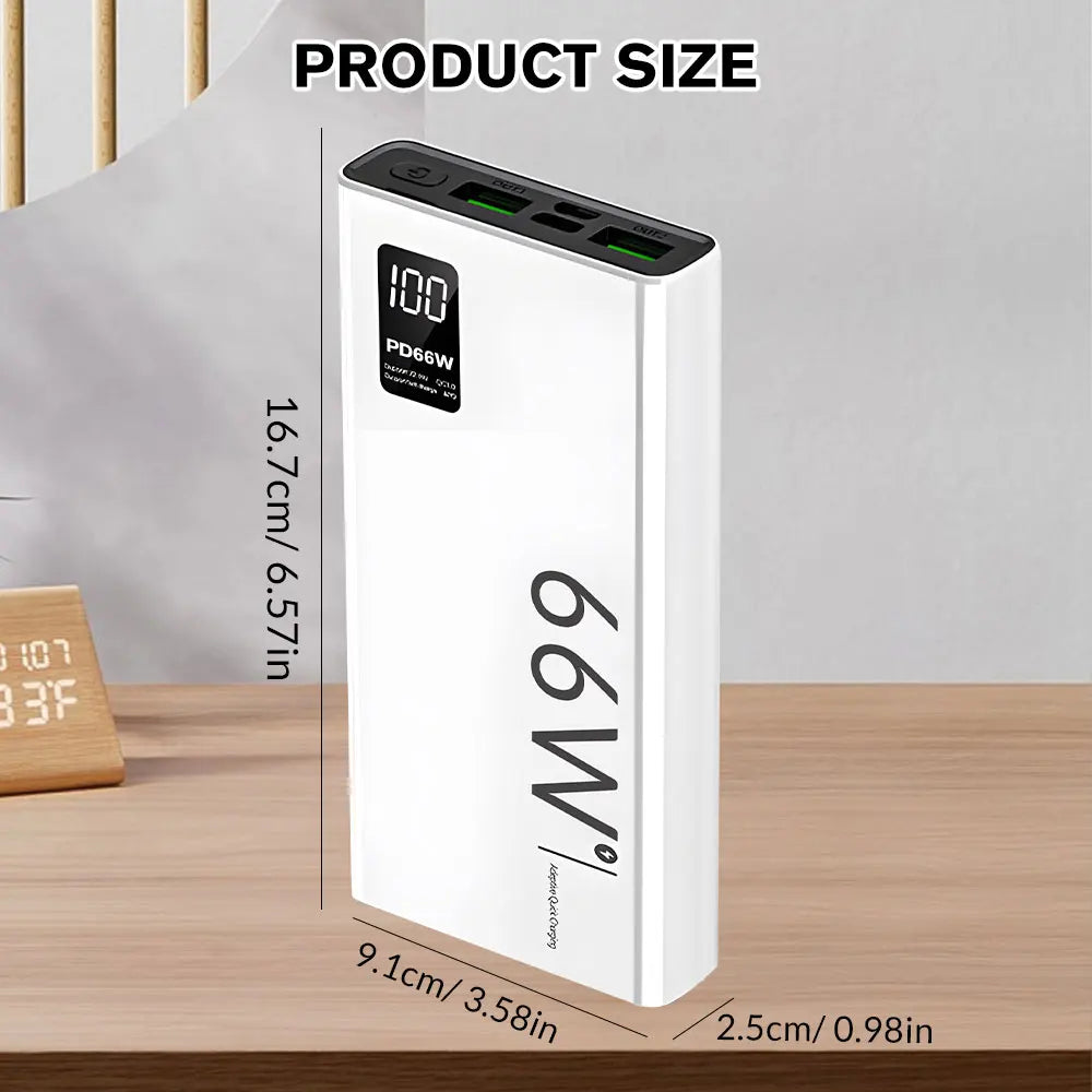 66W Super Fast Charging Portable Power Bank 20000mAh