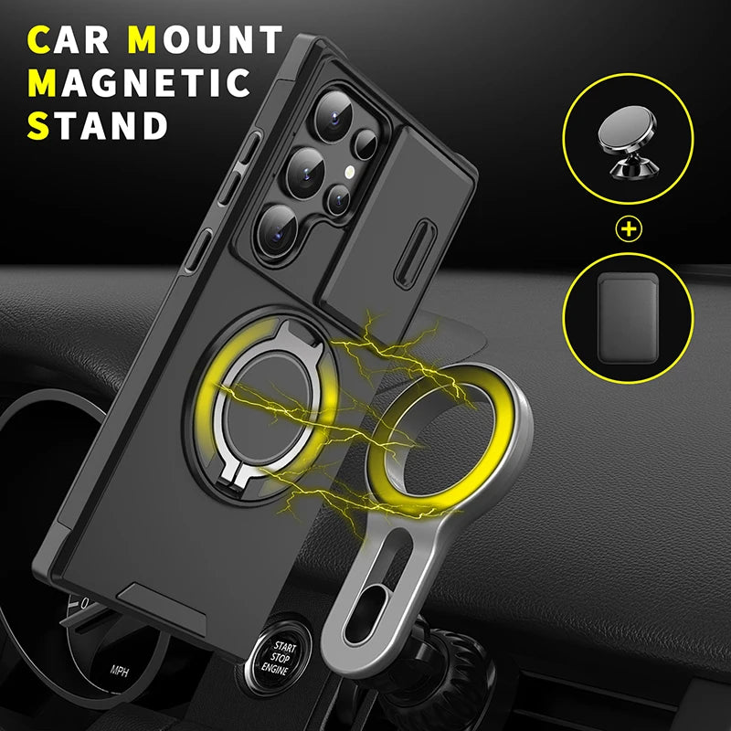 Metal Ring Car Holder Phone Case