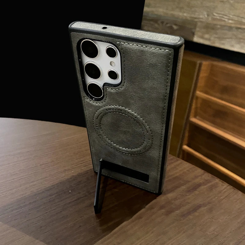 Leather Magnetic Fold Stand Holder Case