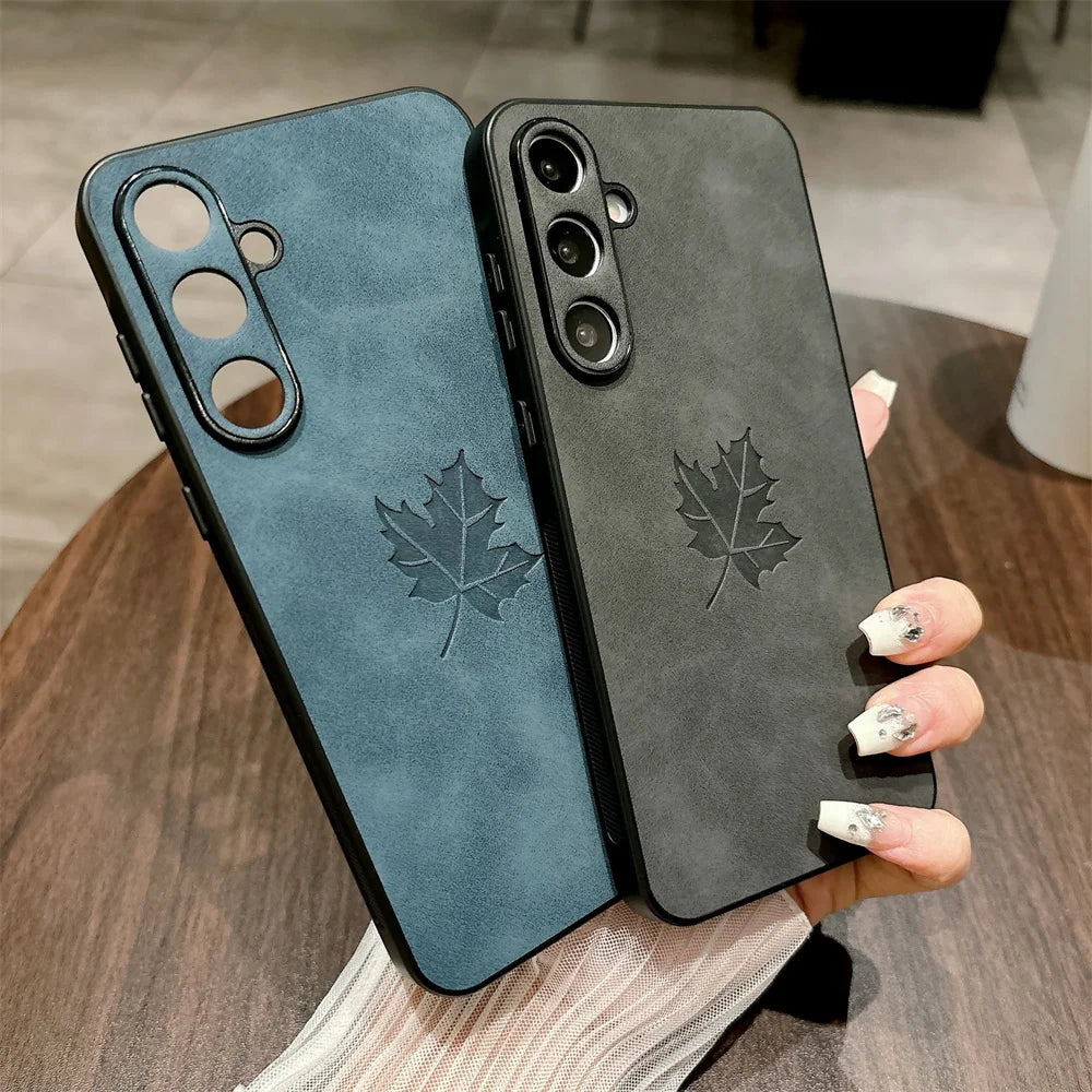 Leather Maple Leaves Case