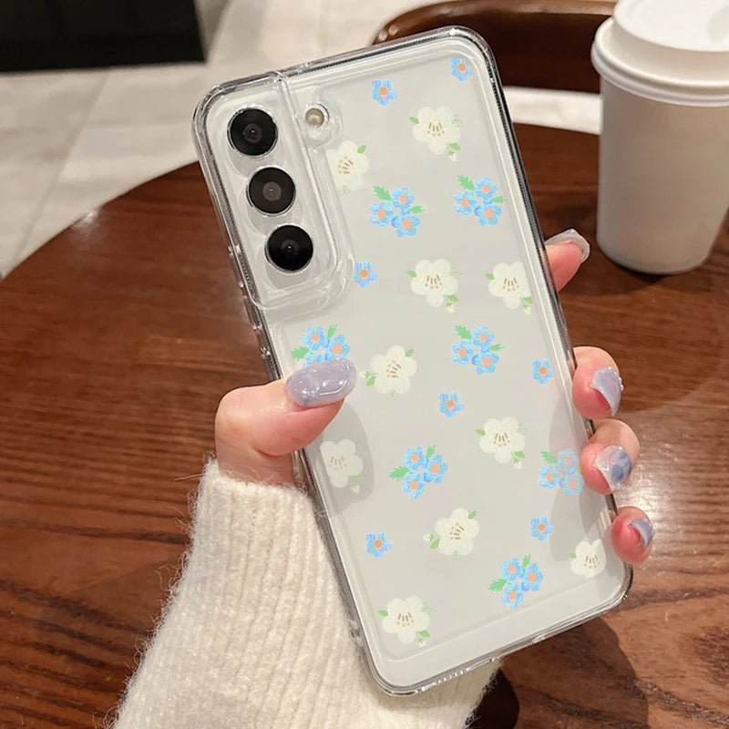 Flower Case For Samsung Galaxy Silicone Cover