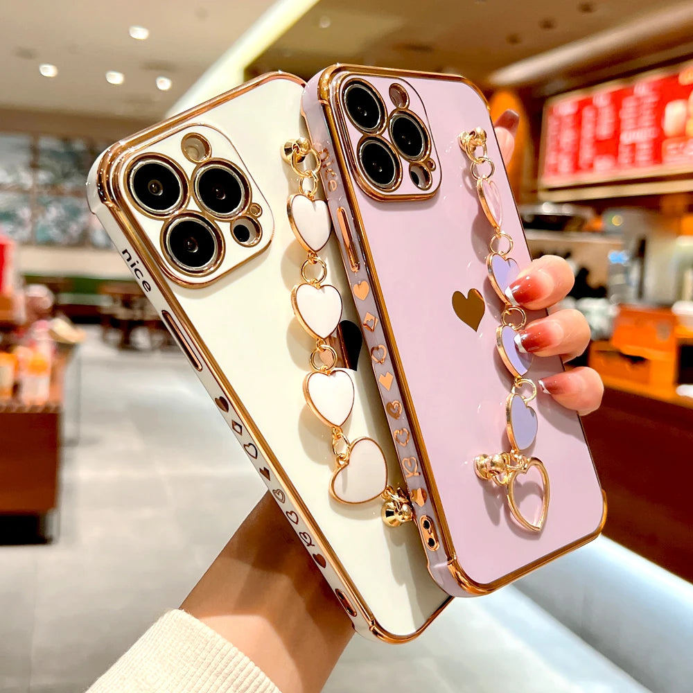 Silicone Case For iPhone With Bracelet Strap Cover