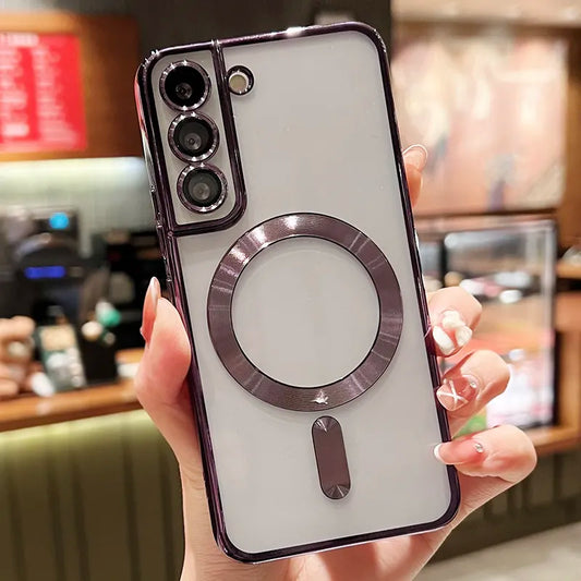 Clear Magnetic For Magsafe Wireless Charge Case For Samsung Galaxy S20 S21 S22 S23 S24