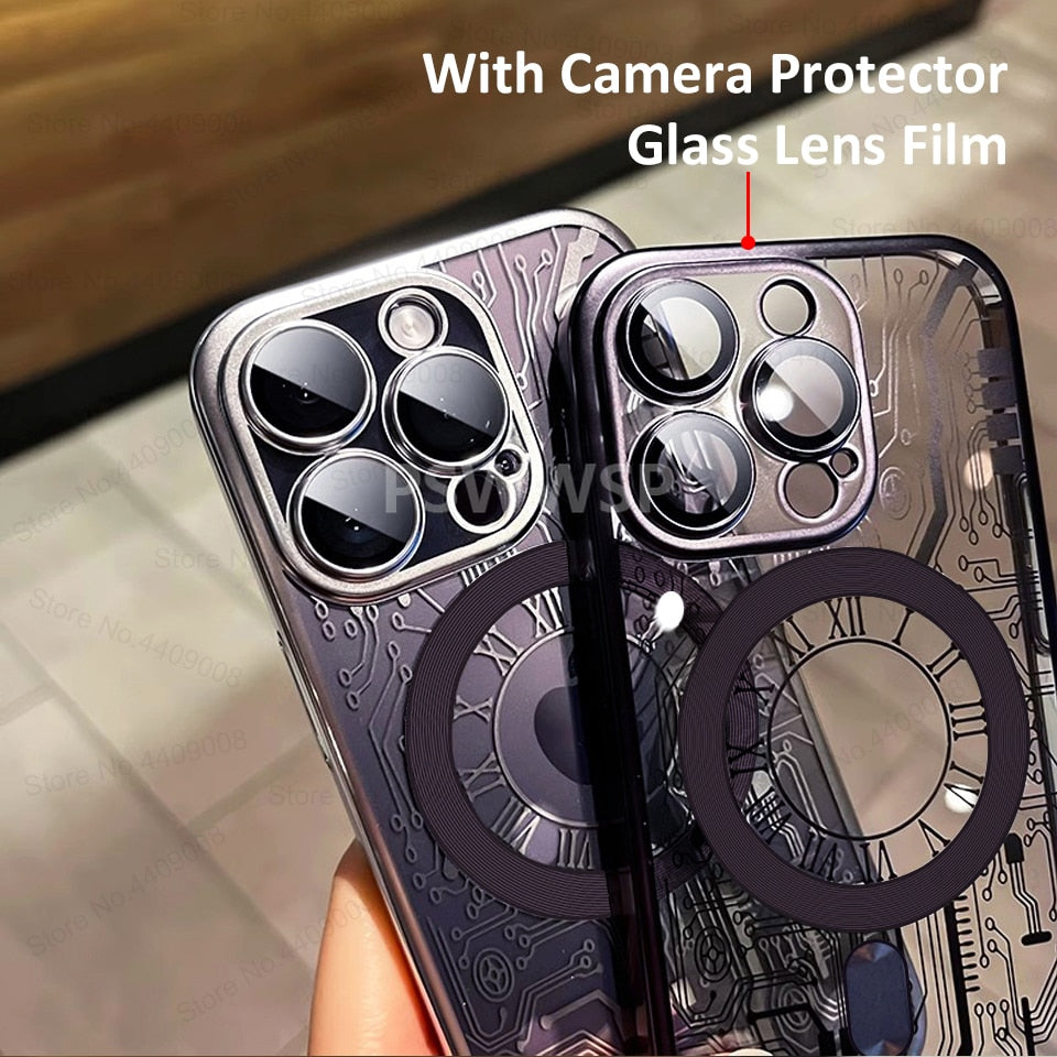 iPhone 15 14 13 12 Creative Diagram Case Magsafe Plating Cover