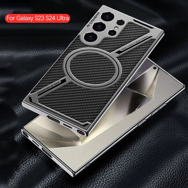 Luxury Plating Plain Leather Phone Case
