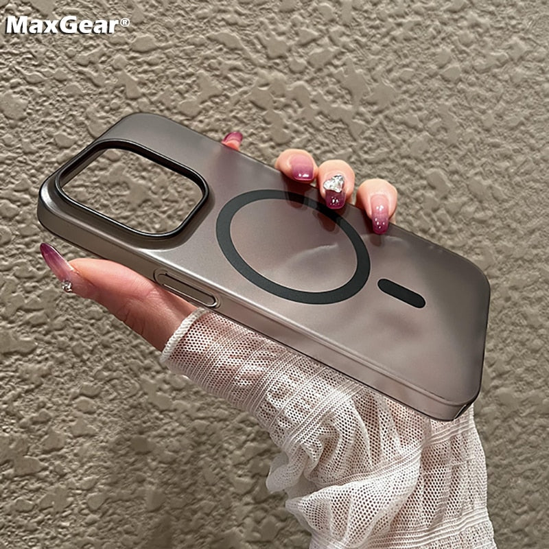 Matte Magsafe Wireless Charge Case for iPhone 15 14 Plus 13 12 Pro Max Cover