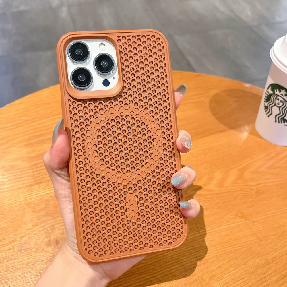 Case for iPhone 15 14 13 12 Pro Max Plus Breathable Wireless Charger Solid Color Cover