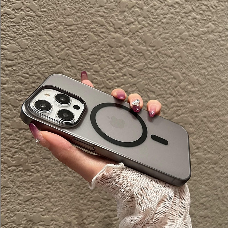 Matte Magsafe Wireless Charge Case for iPhone 15 14 Plus 13 12 Pro Max Cover