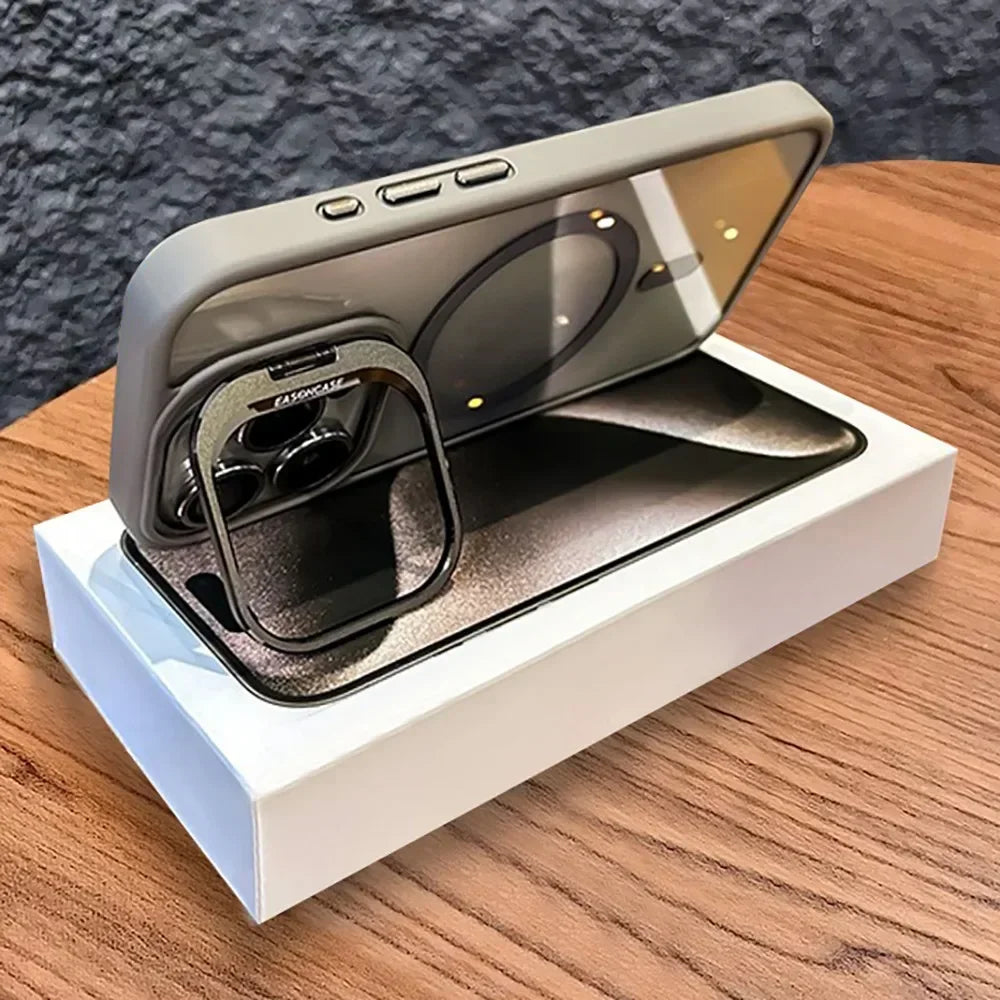 For iPhone Magsafe Magnetic Lens Holder Stand Phone Case