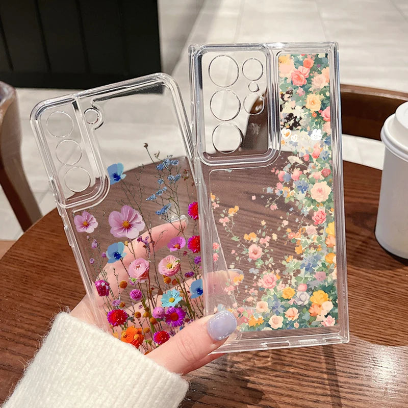 Flower Case For Samsung Galaxy Silicone Cover
