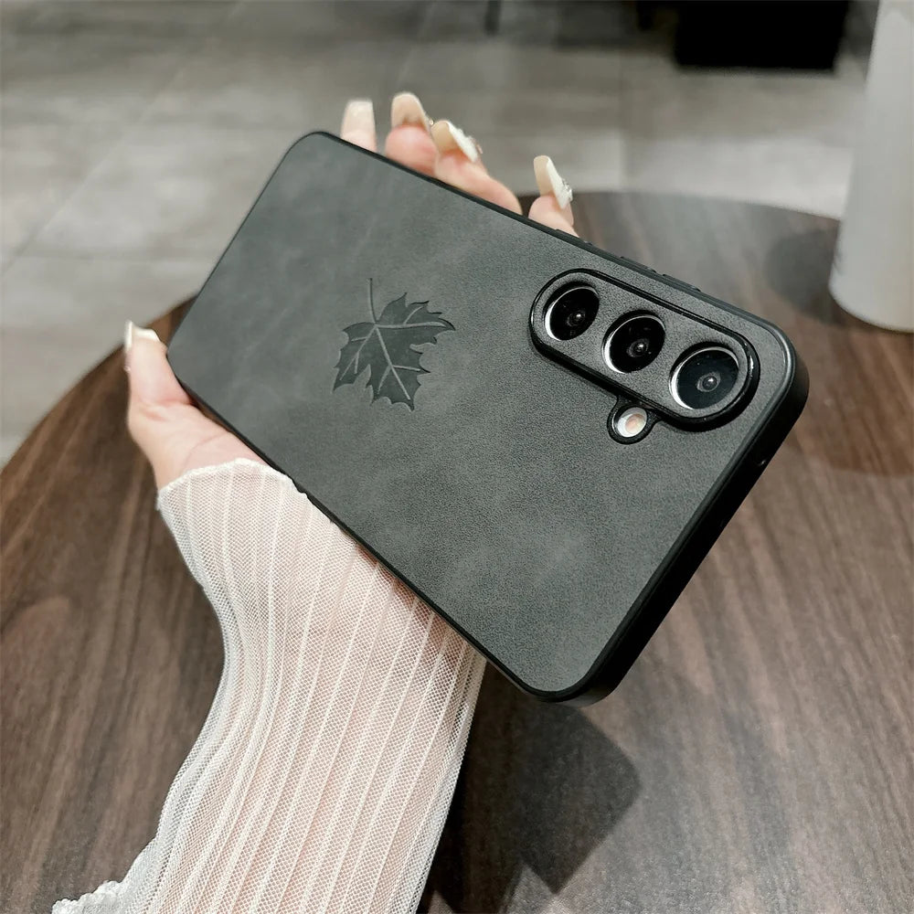 Leather Maple Leaves Case