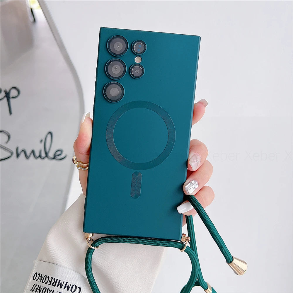 Lanyard Crossbody Necklace Magnetic Charge Case