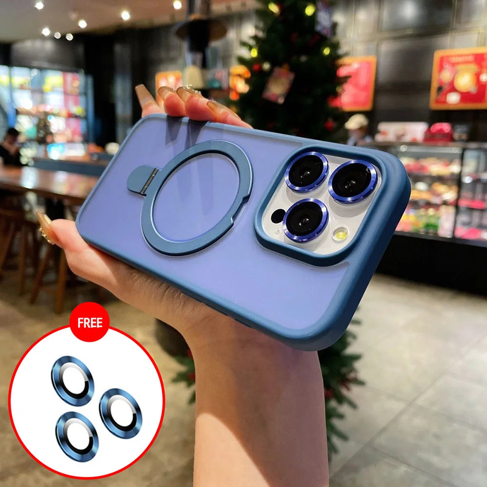 Metal Ring Stand Matte Magnetic Case