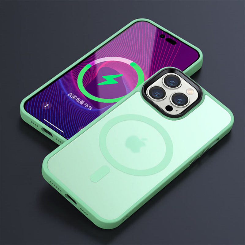 iPhone 15 14 13 12 Luxury Matte Magnetic Wireless Charge Phone Case Magsafe Cover