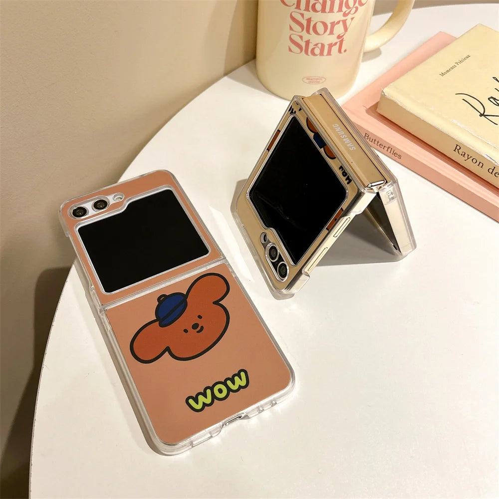 Bear Phone Case for Samsung Galaxy Zflip5 Z Flip3 Flip4 Cover