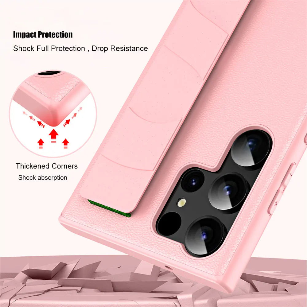 Luxury Leather Wristband Case For Samsung Galaxy Cover