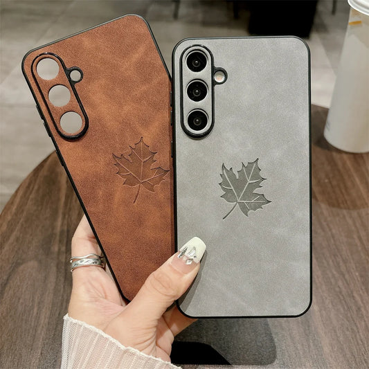 Leather Maple Leaves Case