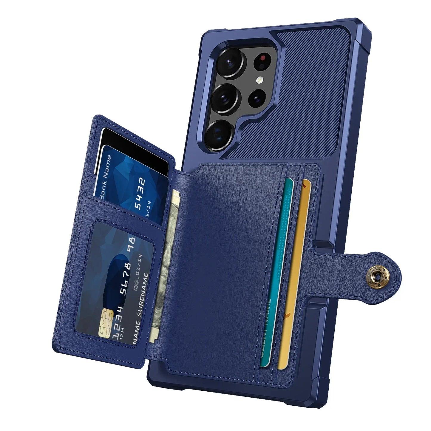 Credit Card Case Leather Flip Wallet Cover