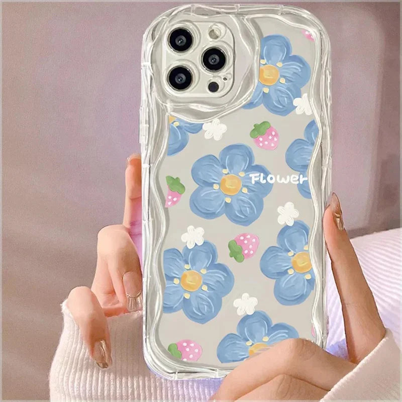 Pink Peach Cherry Soft Clear Phone Case For IPhone