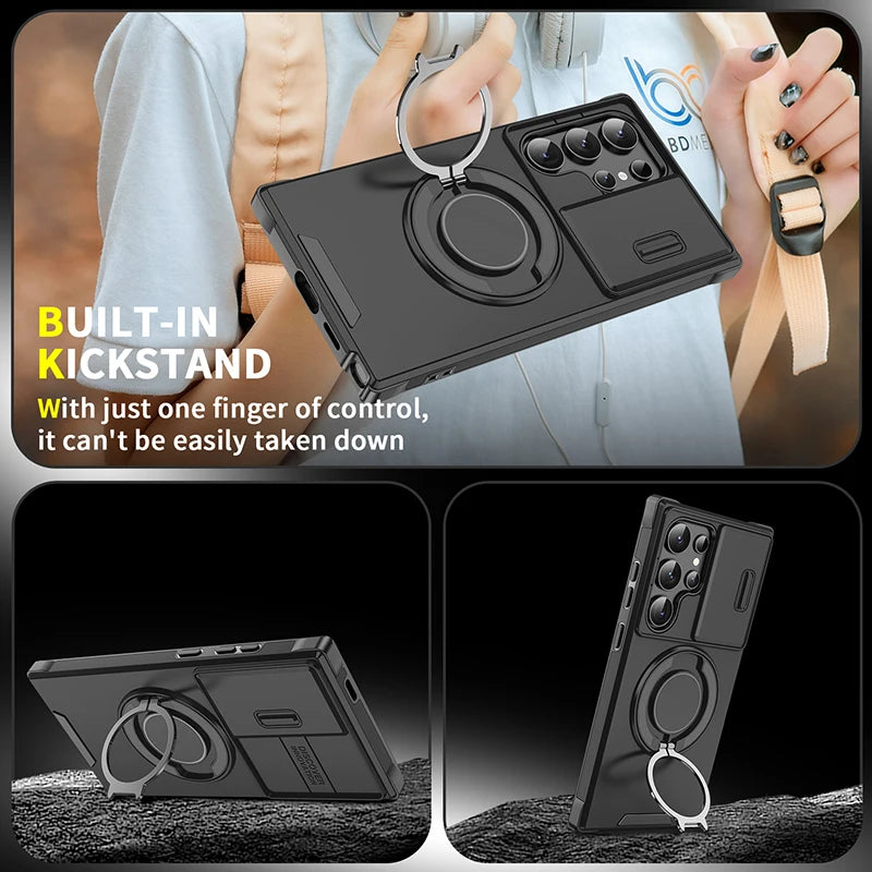 Metal Ring Car Holder Phone Case