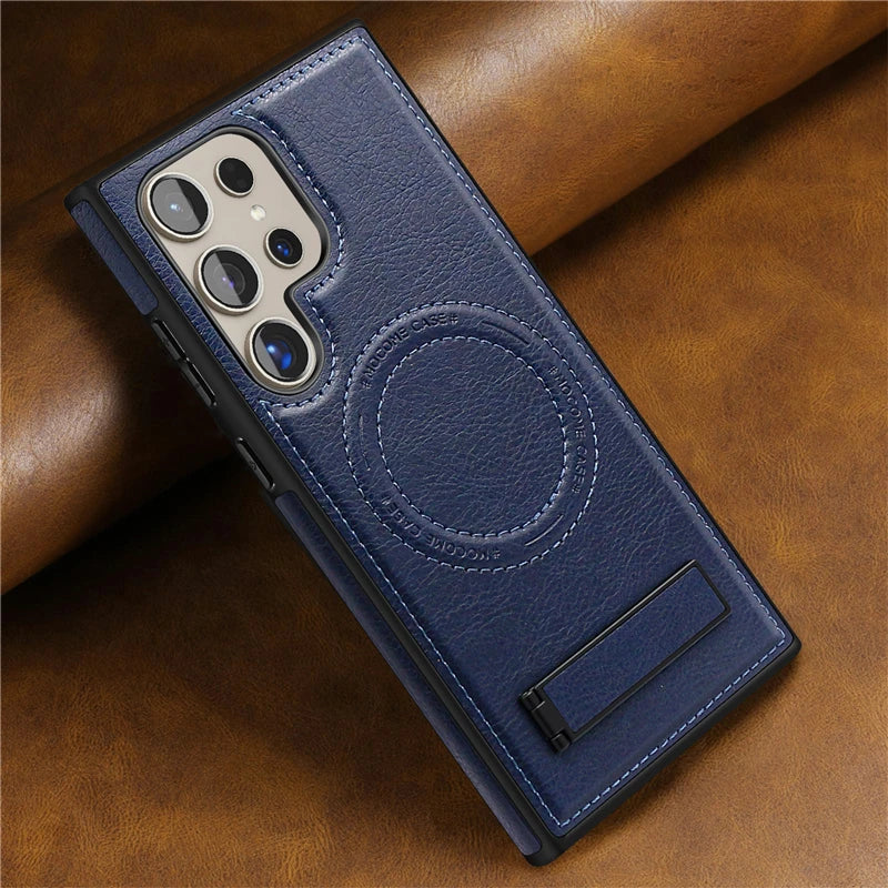 Leather Magnetic Fold Stand Holder Case