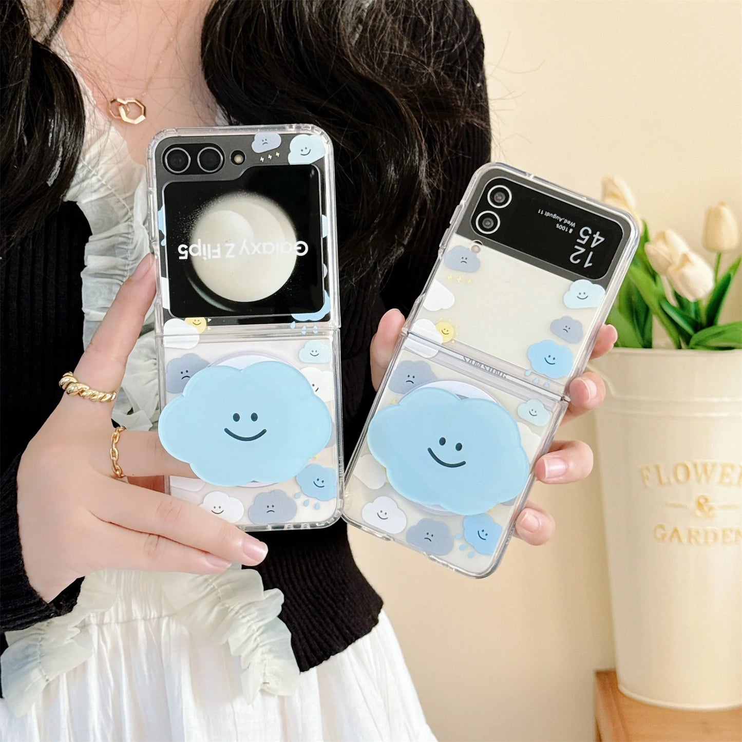 Magnetic Cloud Stand Bracket Bracelet Case for Samsung Galaxy Z Flip 3 4 5 Cover