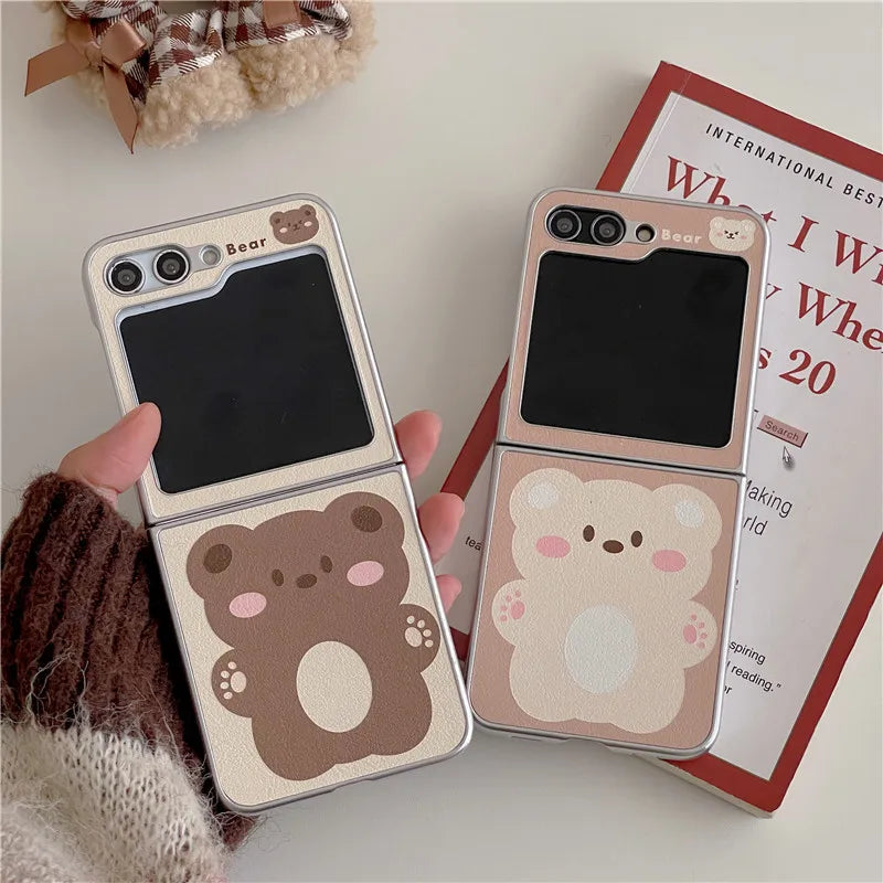 Bear Bracelet Phone Cases For Samsung Galaxy Z Flip 3 4 5 Cover