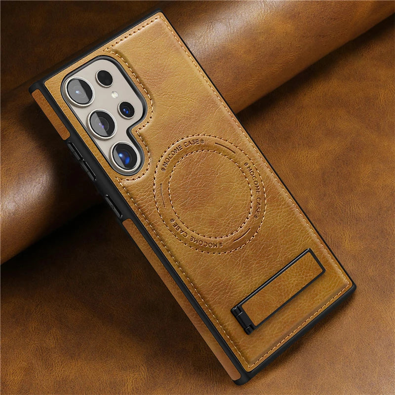 Leather Magnetic Fold Stand Holder Case