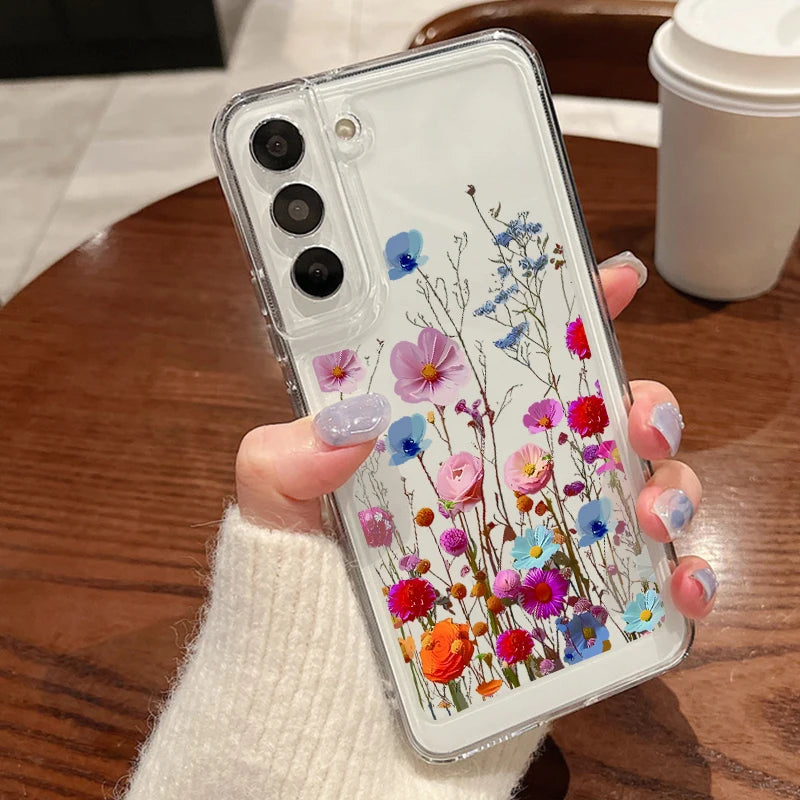 Flower Case For Samsung Galaxy Silicone Cover