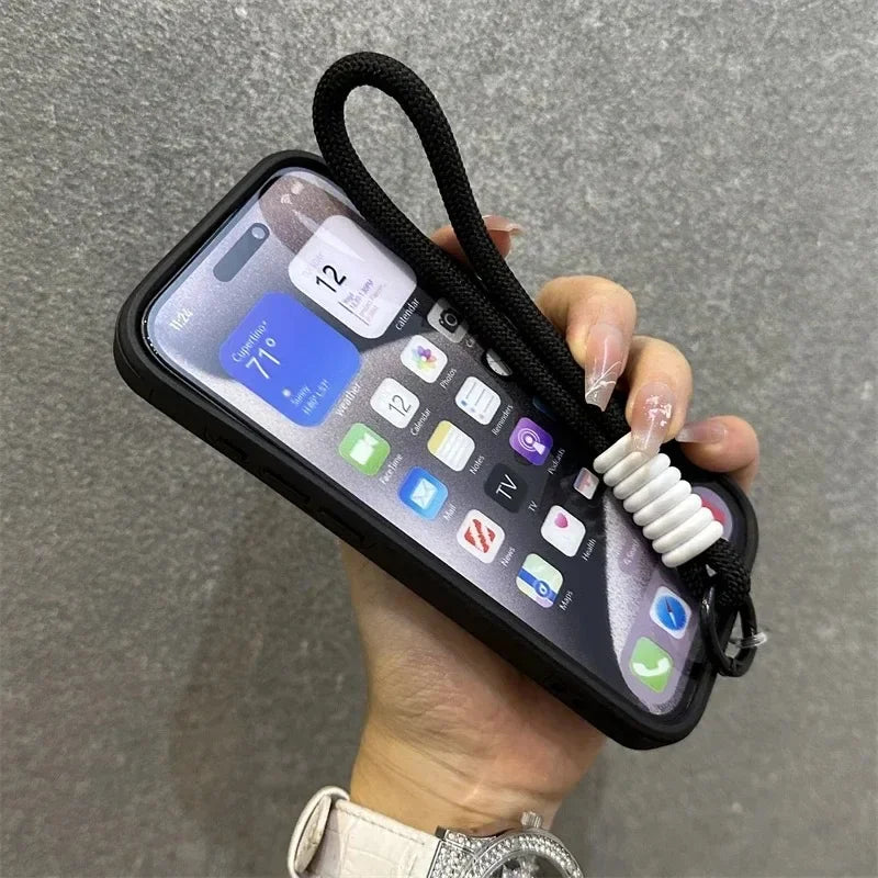 Stand Holder Slide Window Magnetic with Wrist Strap Phone Case
