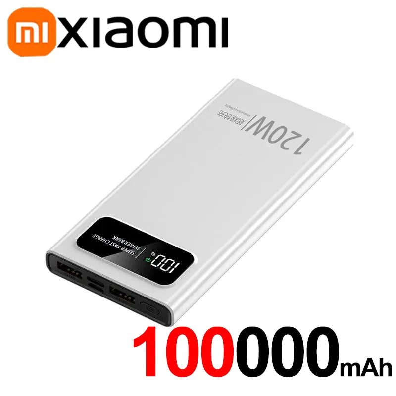 100000mAh 120W Power Bank Super Fast Charging Battery Power Bank