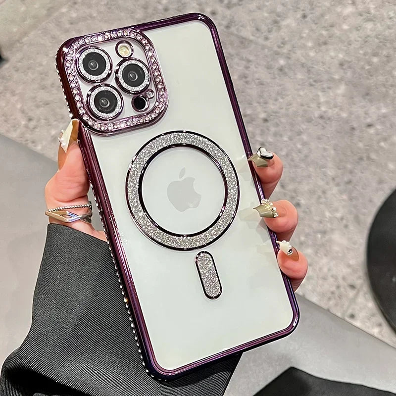 \Bling Crystal Phone Case Magsafe Magnetic Cover