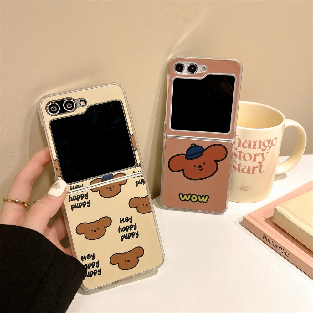 Bear Phone Case for Samsung Galaxy Zflip5 Z Flip3 Flip4 Cover