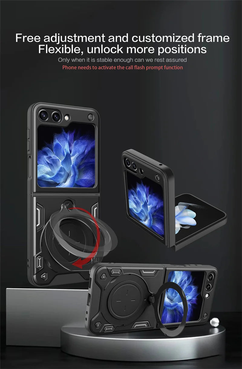 For Samsung Galaxy Z Flip5 Case With Magnetic Car Holder Ring