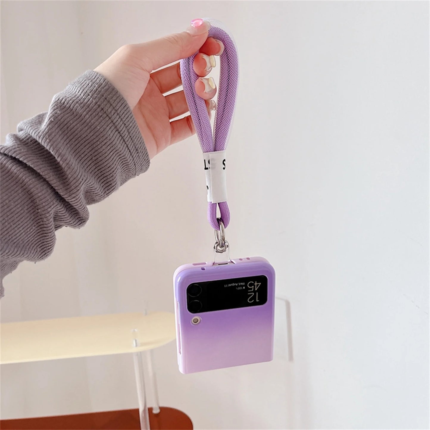 Wrist Rope Strap Case for Samsung Galaxy Z Flip Cover