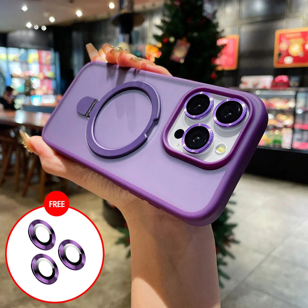 Metal Ring Stand Matte Magnetic Case