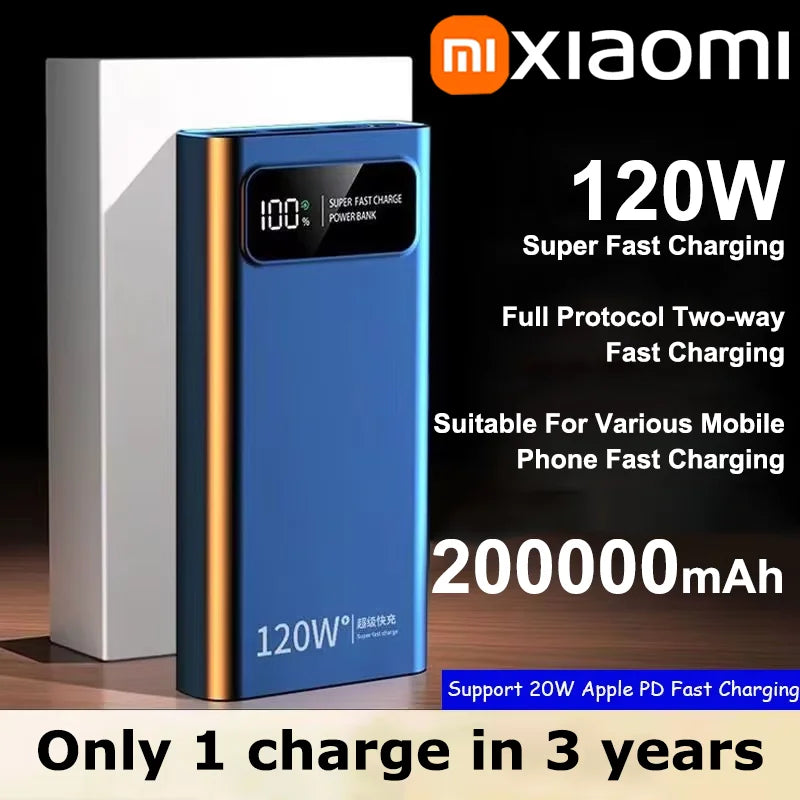 100000mAh 120W Power Bank Super Fast Charging Battery Power Bank