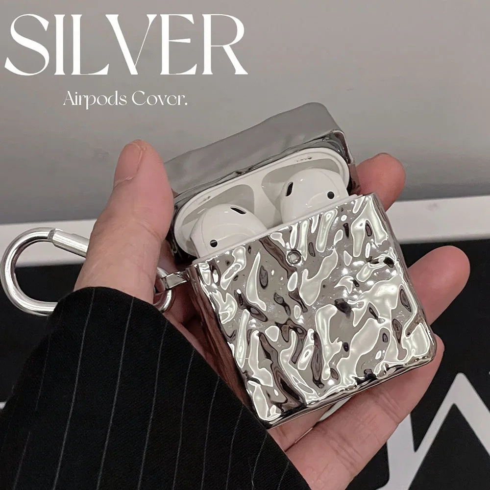 Silver Case for AirPods 3 Pro 2 Earphone Case for AirPod 1/2/3 Cover