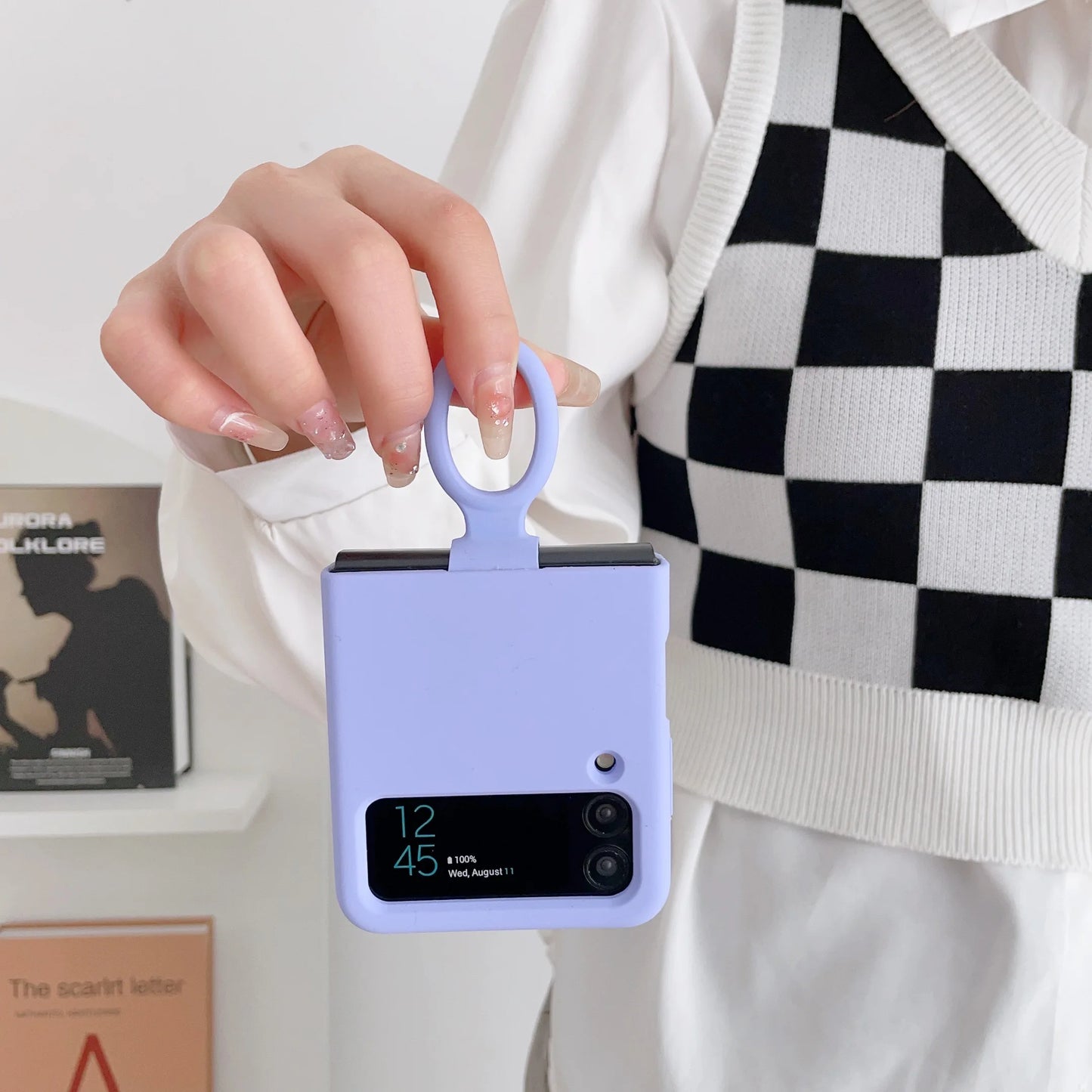 Silicone Ring Holder Case for Samsung Galaxy Z Flip 3 4 5G Flip4 Flip3 Flip2 Flip1 Foldable Cover