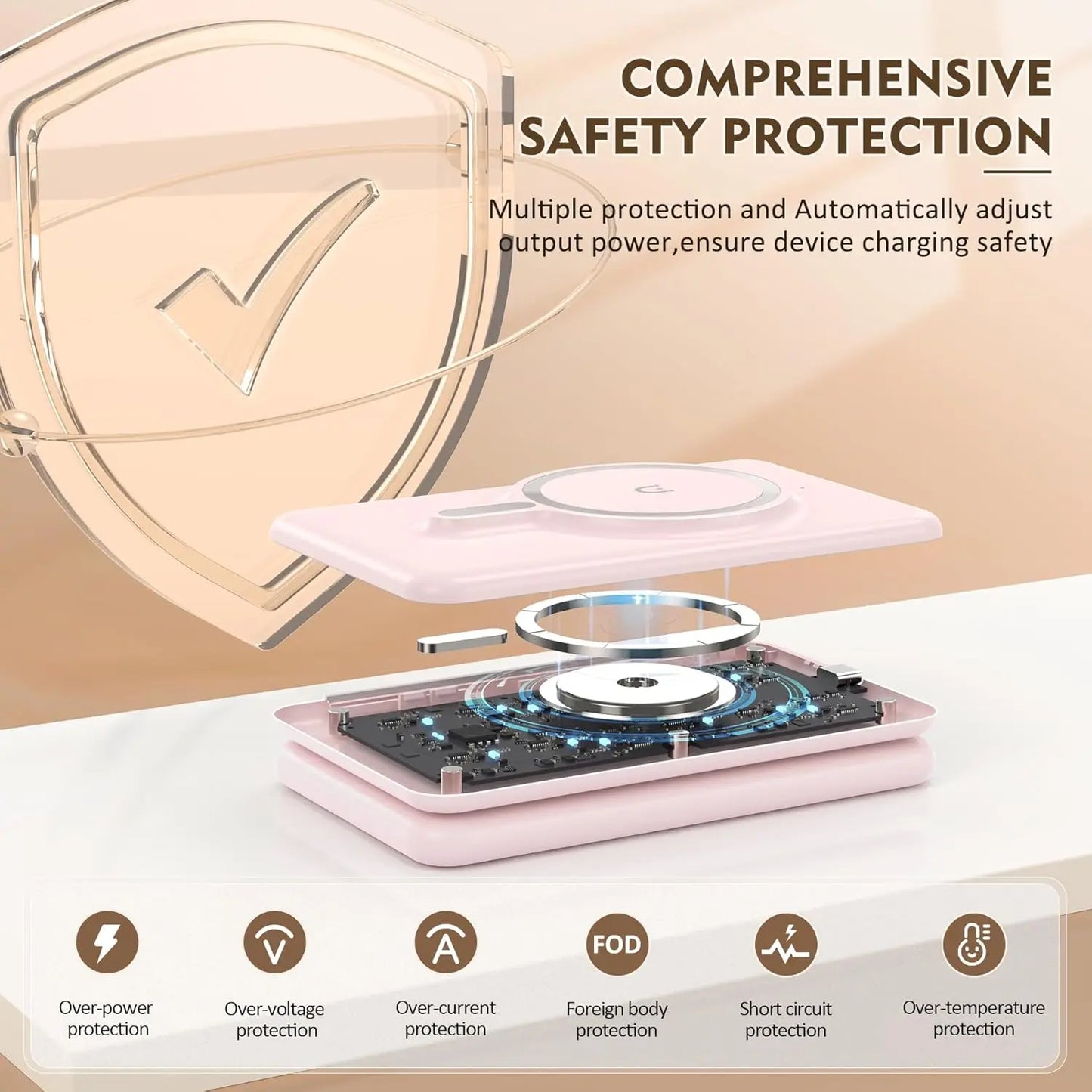 Cell Phone Wireless Charger 3-in-1 Travel Charging Station for Multiple Devices