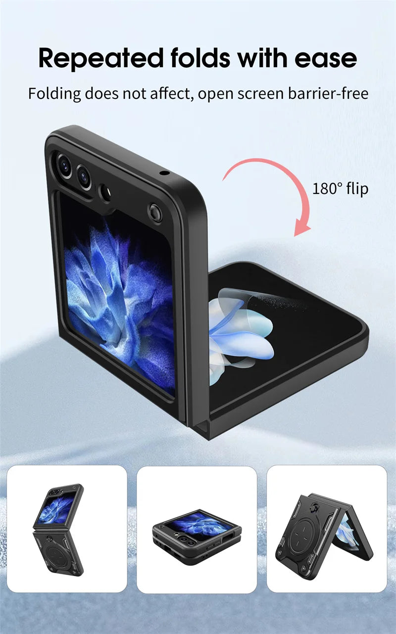 For Samsung Galaxy Z Flip5 Case With Magnetic Car Holder Ring