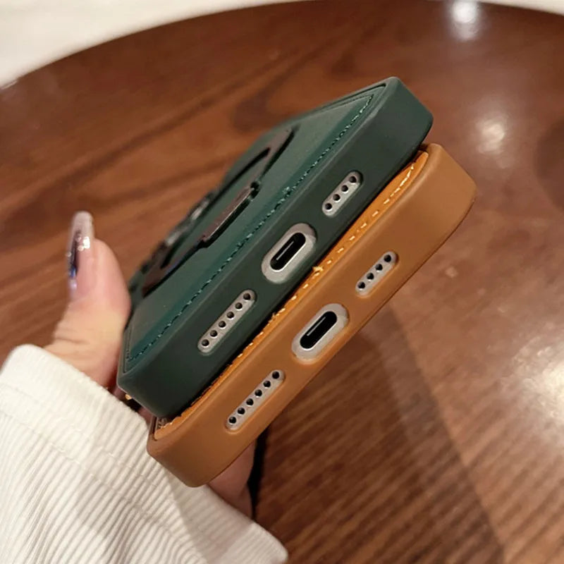 Leather Magnetic Stand Phone Case For iPhone 15 14 13 12 Pro Max Plus Cover