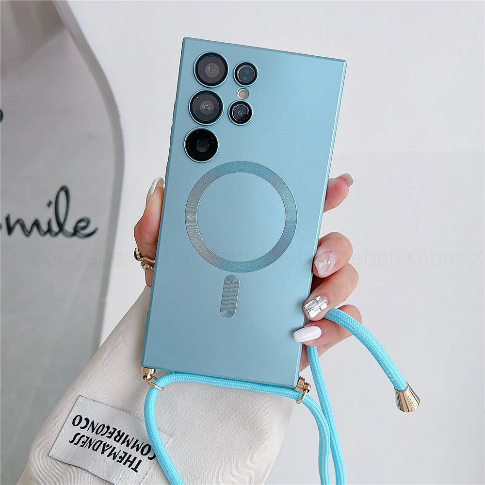 Lanyard Crossbody Necklace Magnetic Charge Case