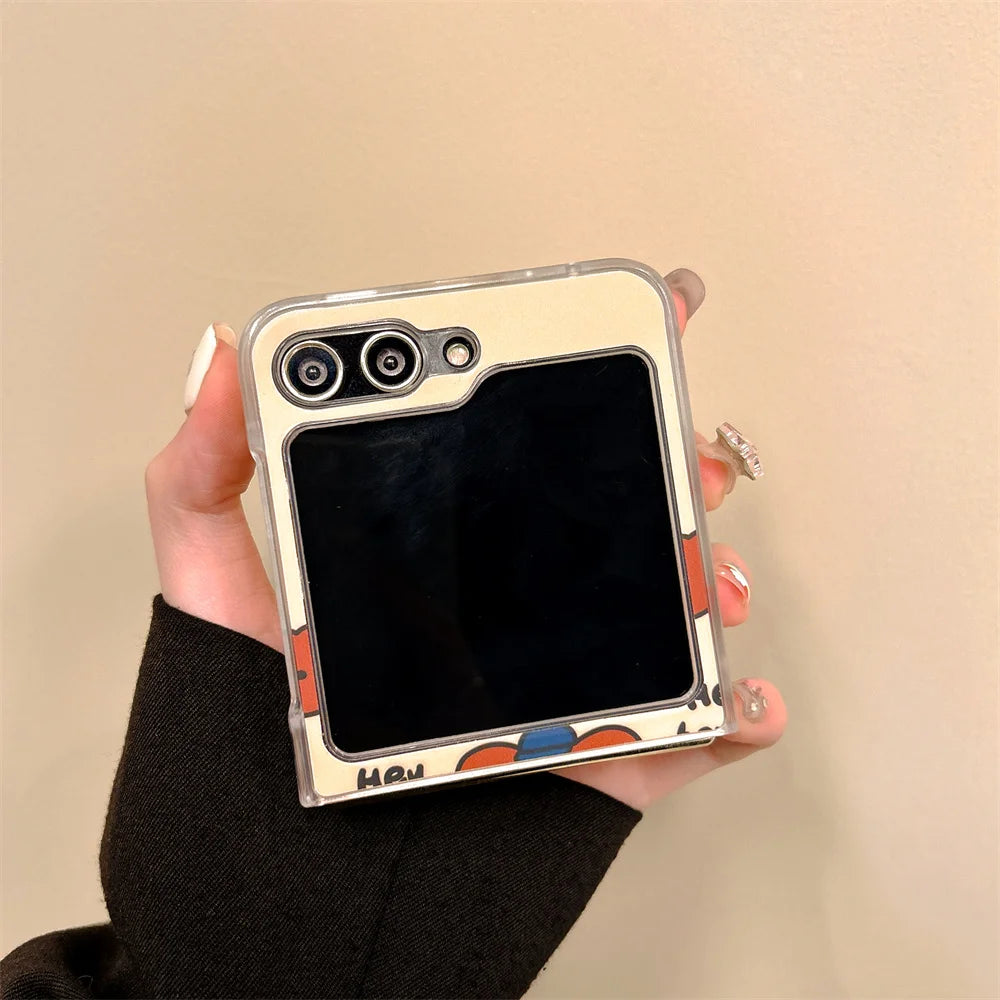 Bear Phone Case for Samsung Galaxy Zflip5 Z Flip3 Flip4 Cover
