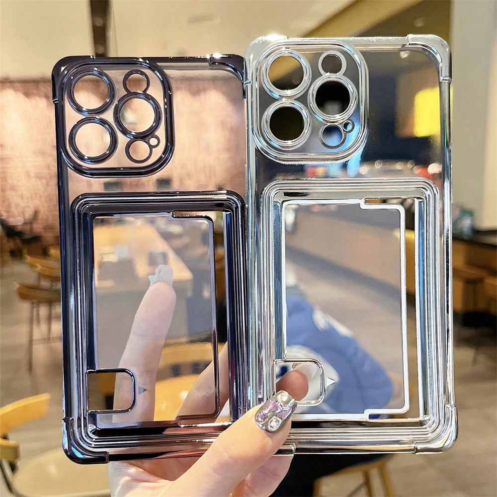 Wallet Card Slots Holder Phone Case For iPhone 15 12 13 14 Pro Max Plus Cover