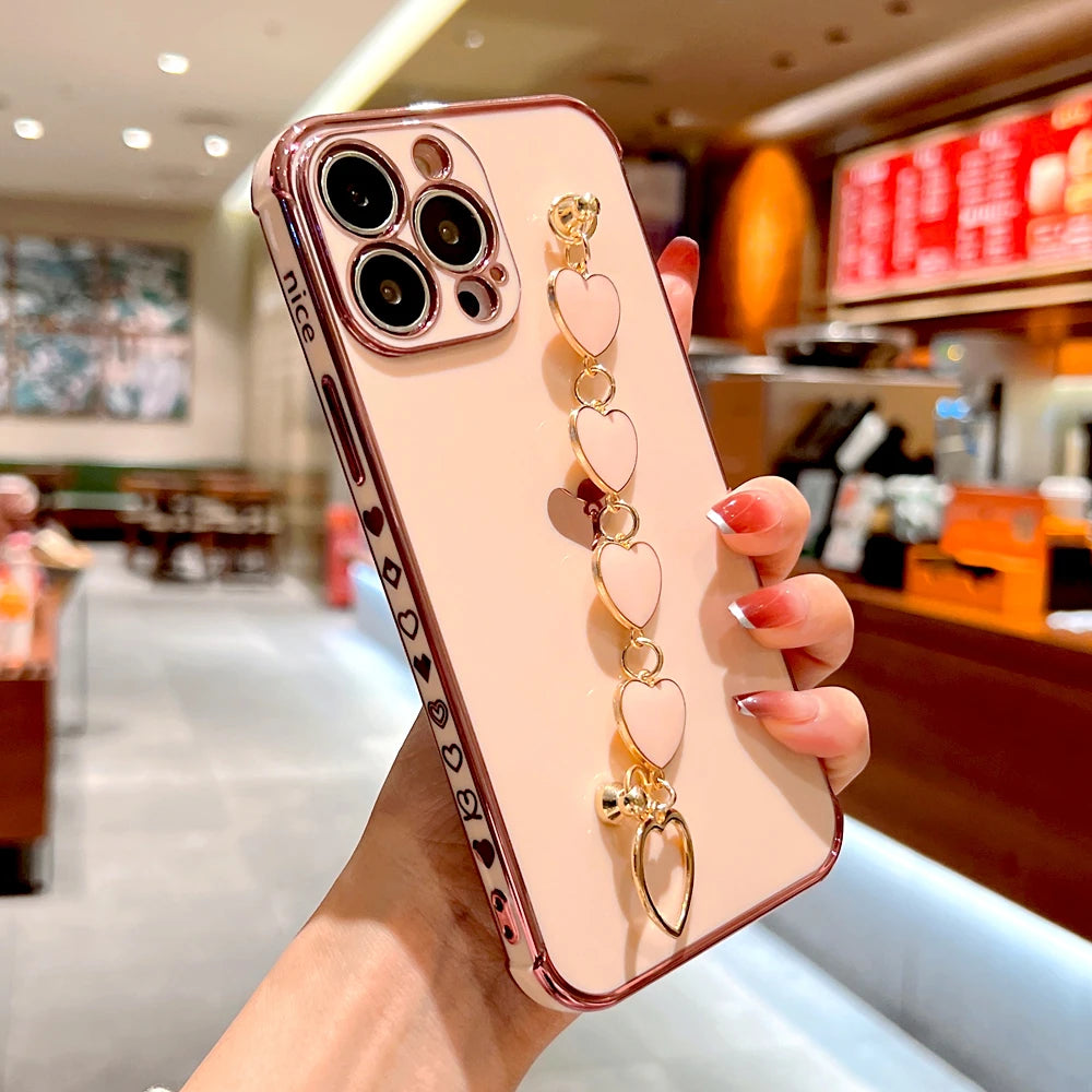 Silicone Case For iPhone With Bracelet Strap Cover