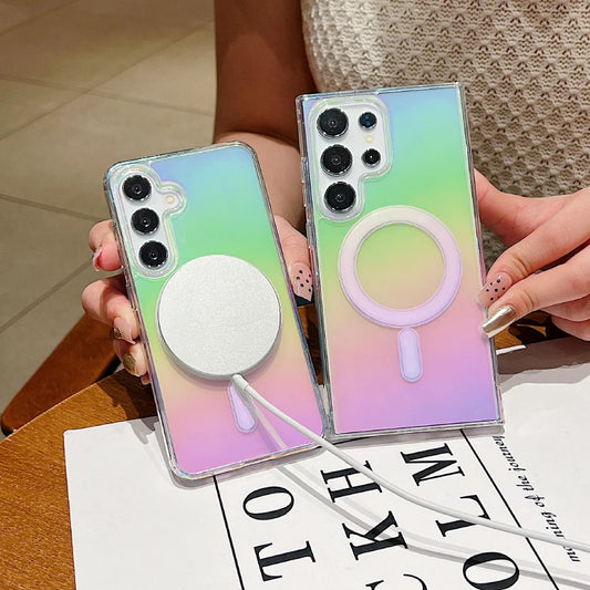 For Magsafe Magnetic Soft Rainbow Phone Case