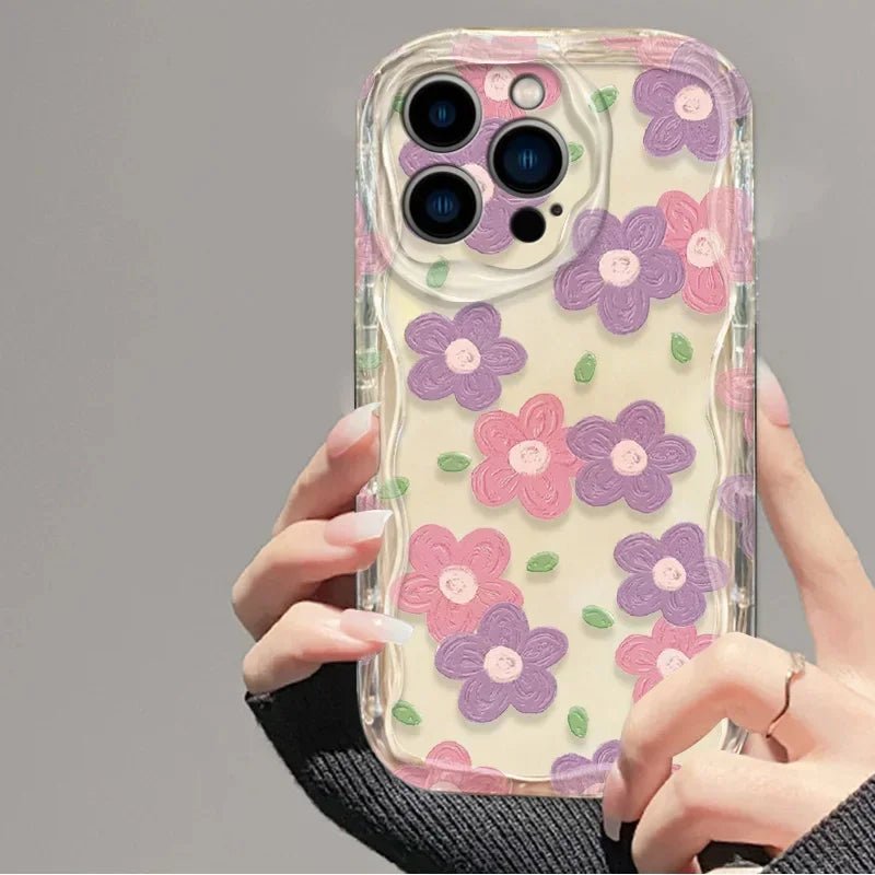 Pink Peach Cherry Soft Clear Phone Case For IPhone